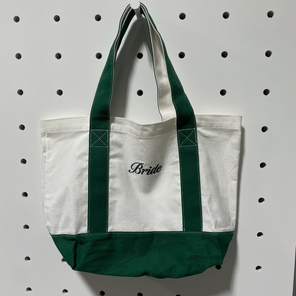 Bride Green and White Tote Bag